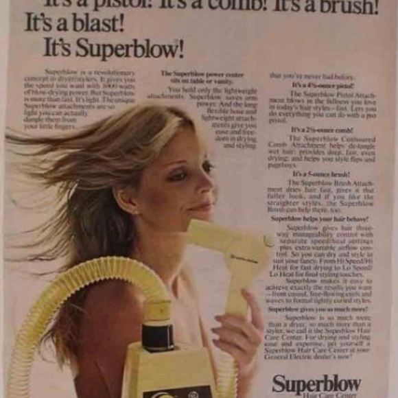 Vintage 1970s GE Superblow Pistol blow dryer with multiple settings. 💗 - Picture 9 of 10